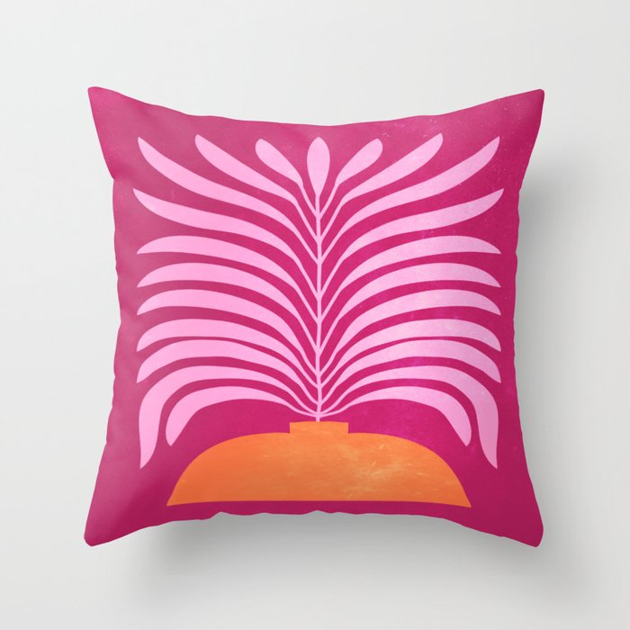 THE VASE 02: Bordeaux Wine Leaves Throw Pillow Gallery Image 1