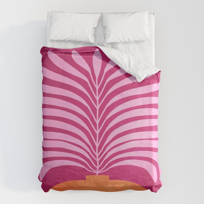 THE VASE 02: Bordeaux Wine Leaves Duvet Cover Gallery Image 1