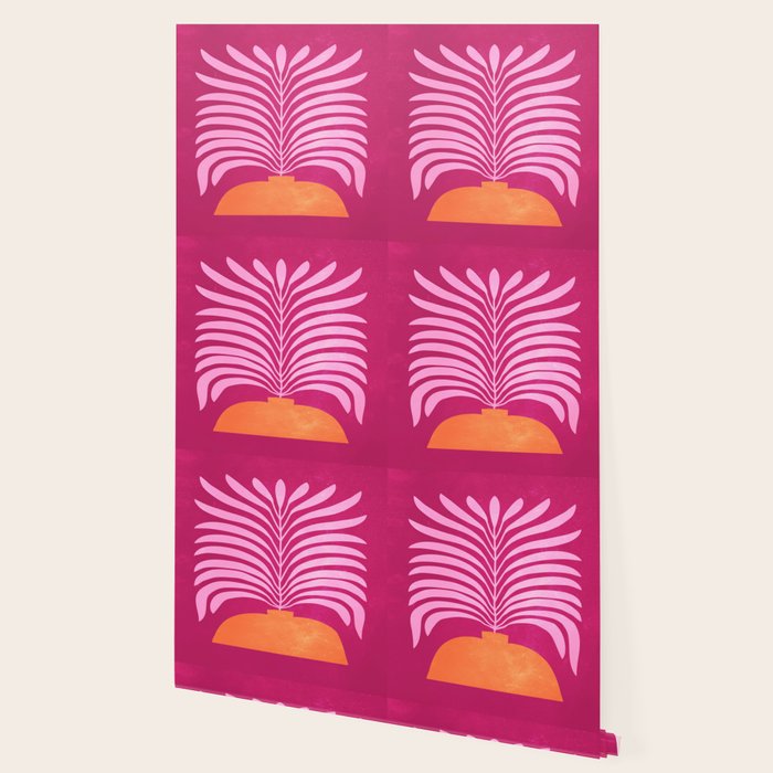 THE VASE 02: Bordeaux Wine Leaves Wallpaper Gallery Image 2