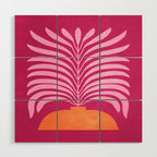 THE VASE 02: Bordeaux Wine Leaves Wood Wall Art Gallery Image 1