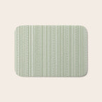 Bamako Textured Stripes and Dots Vertical Pattern in Light Sage Green and White Bath Mat Gallery Image 1