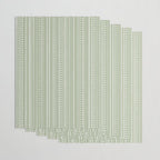 Bamako Textured Stripes and Dots Vertical Pattern in Light Sage Green and White Wrapping Paper Gallery Image 3