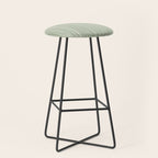 Bamako Textured Stripes and Dots Vertical Pattern in Light Sage Green and White Stool Gallery Image 1