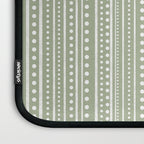 Bamako Textured Stripes and Dots Vertical Pattern in Light Sage Green and White Laptop Sleeve Gallery Image 3