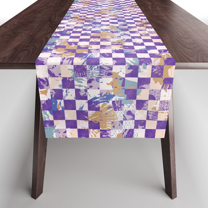 Grid of artistic strokes L Table Runner Gallery Image 1