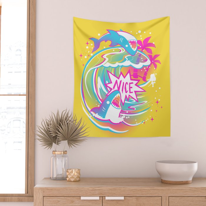 NICE SHARK Wall Tapestry Gallery Image 2