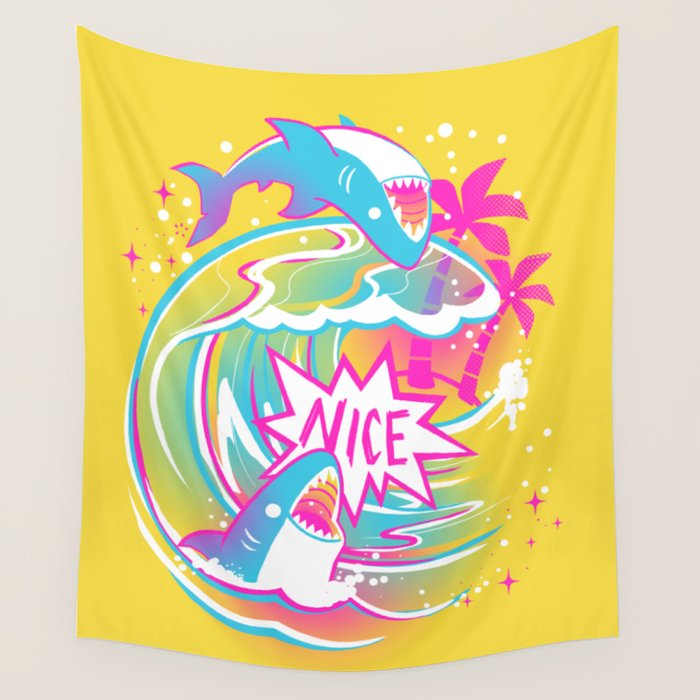 NICE SHARK Wall Tapestry Gallery Image 1