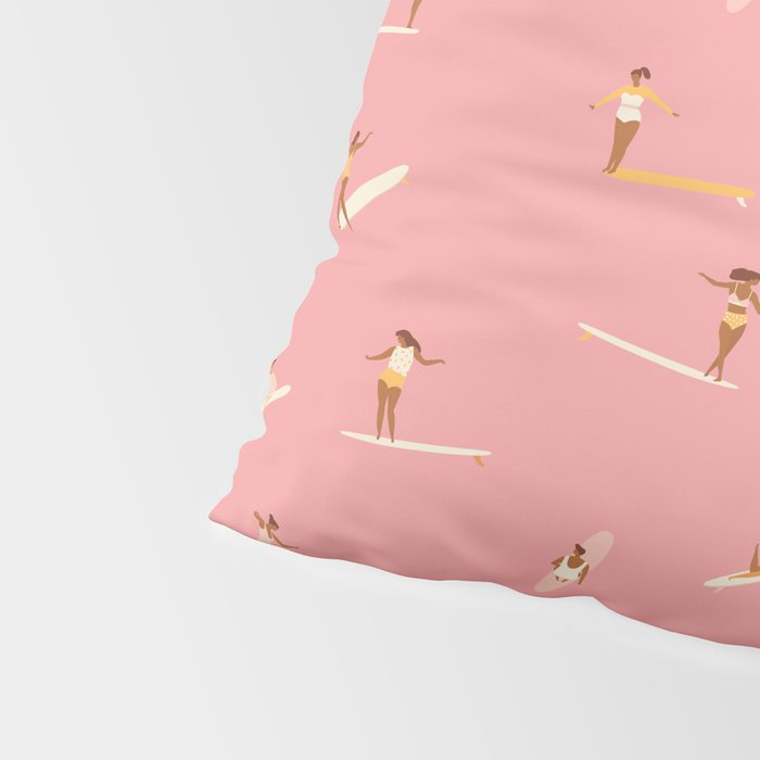 Surf girls in pink Pillow Sham Gallery Image 4