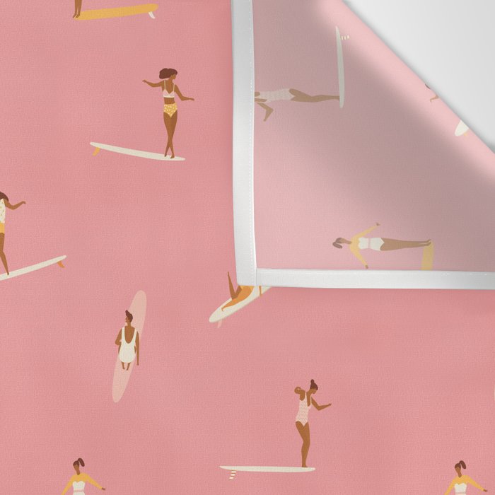 Surf girls in pink Wall Tapestry Gallery Image 3