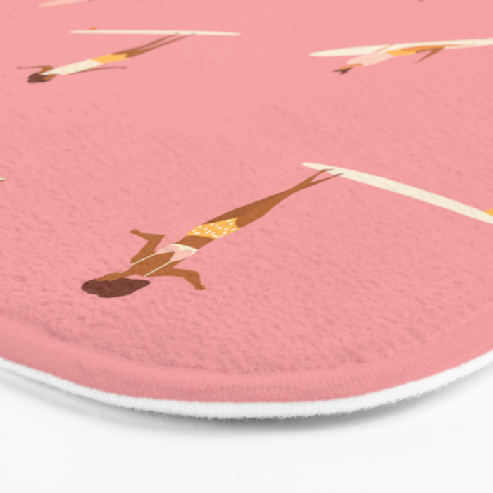 Surf girls in pink Bath Mat Gallery Image 3