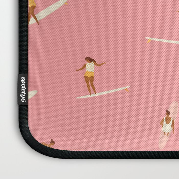 Surf girls in pink Laptop Sleeve Gallery Image 3