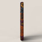 Dark Burgundy, Teal & Mustard Floral iPhone Case Gallery Image 2