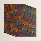Dark Burgundy, Teal & Mustard Floral Wrapping Paper Gallery Image 3
