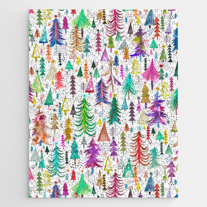 Colorful Christmas Trees Jigsaw Puzzle Gallery Image 1