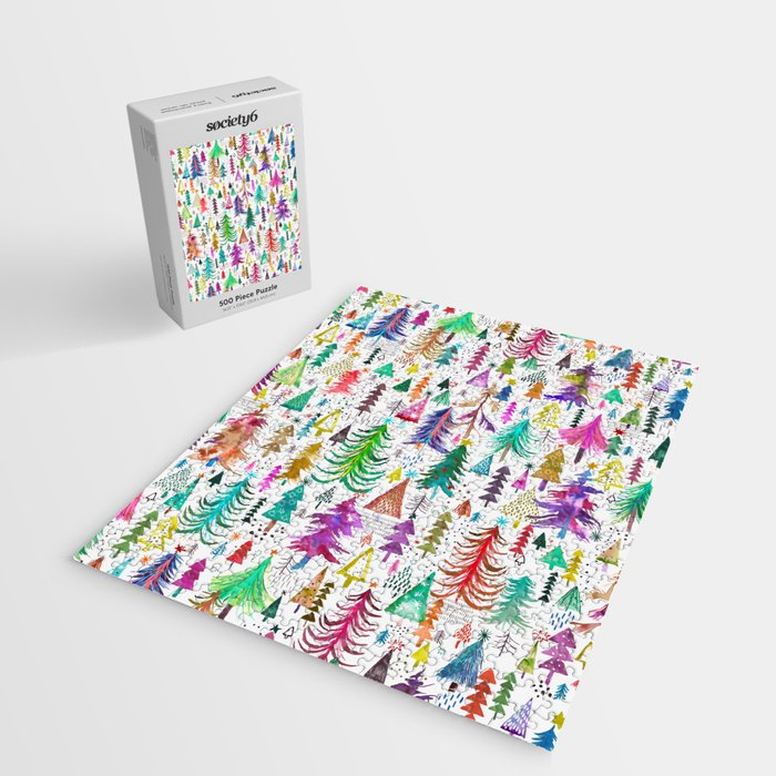 Colorful Christmas Trees Jigsaw Puzzle Gallery Image 2