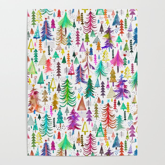 Colorful Christmas Trees Poster Gallery Image 4