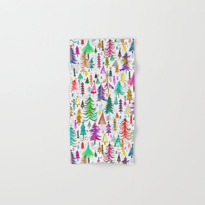 Colorful Christmas Trees Bath Towel Gallery Image 1