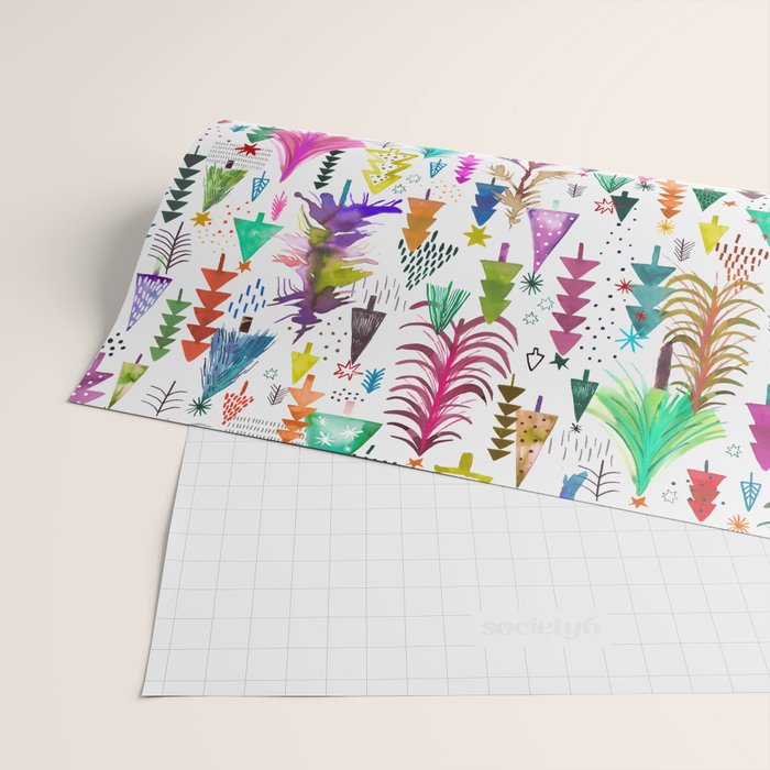 Colorful Christmas Trees Wrapping Paper Gallery Image 2