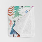 Colorful Christmas Trees Throw Blanket Gallery Image 3