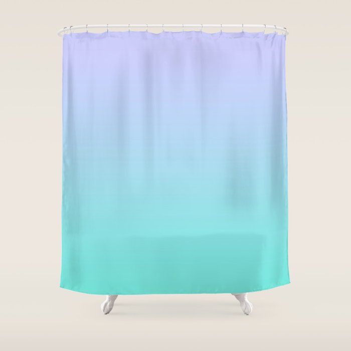 Light Purple Turquoise Gradient Shower Curtain Gallery Image 1