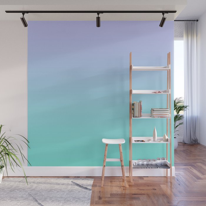 Light Purple Turquoise Gradient Wall Mural Gallery Image 1