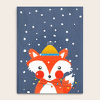 Cute christmas fox in the snow Notebook Gallery Image 4