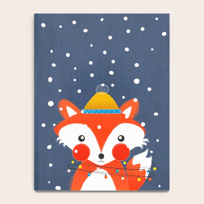 Cute christmas fox in the snow Notebook Gallery Image 4