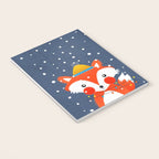 Cute christmas fox in the snow Notebook Gallery Image 3