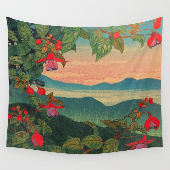 Sunset at Binyiensu Wall Tapestry Gallery Image 1