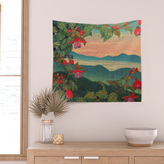 Sunset at Binyiensu Wall Tapestry Gallery Image 2