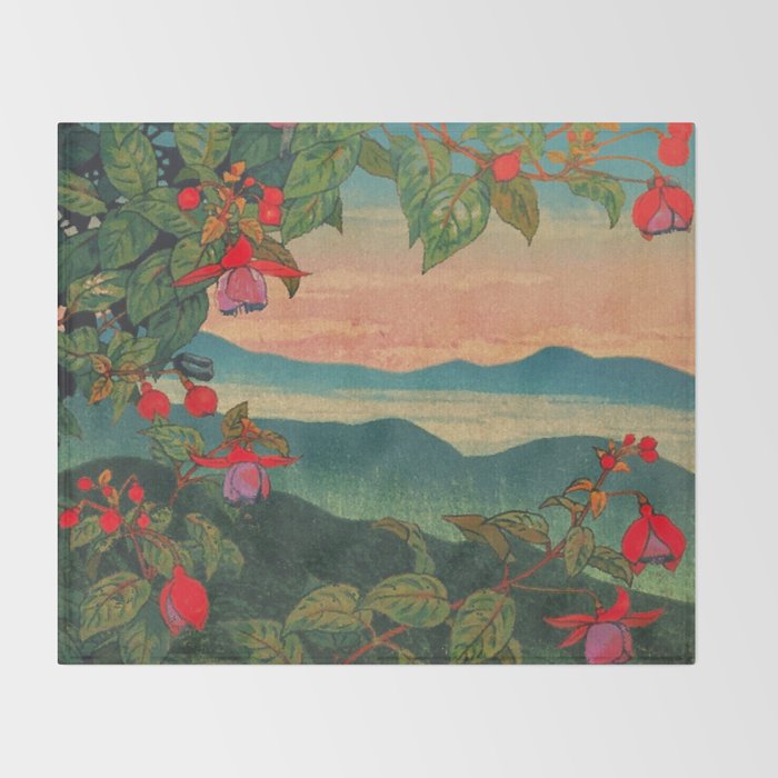 Sunset at Binyiensu Throw Blanket Gallery Image 2