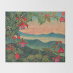 Sunset at Binyiensu Throw Blanket Gallery Image 2
