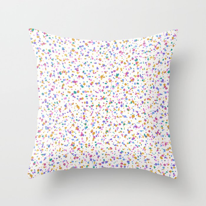 Festive Speckled Dot Pattern - Funfetti Rainbow Throw Pillow Gallery Image 1