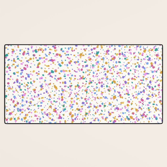 Festive Speckled Dot Pattern - Funfetti Rainbow Desk Mat Gallery Image 3