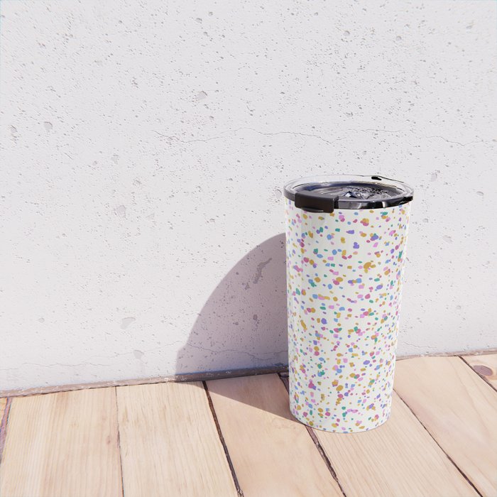 Festive Speckled Dot Pattern - Funfetti Rainbow Travel Mug Gallery Image 4