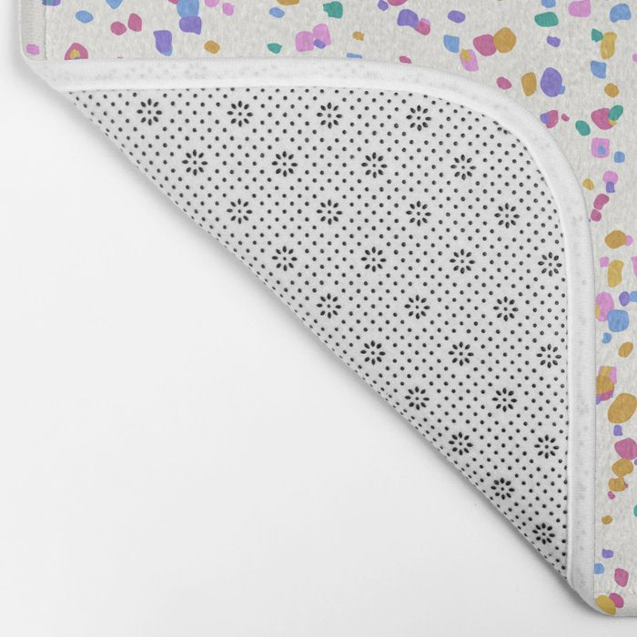 Festive Speckled Dot Pattern - Funfetti Rainbow Bath Mat Gallery Image 2