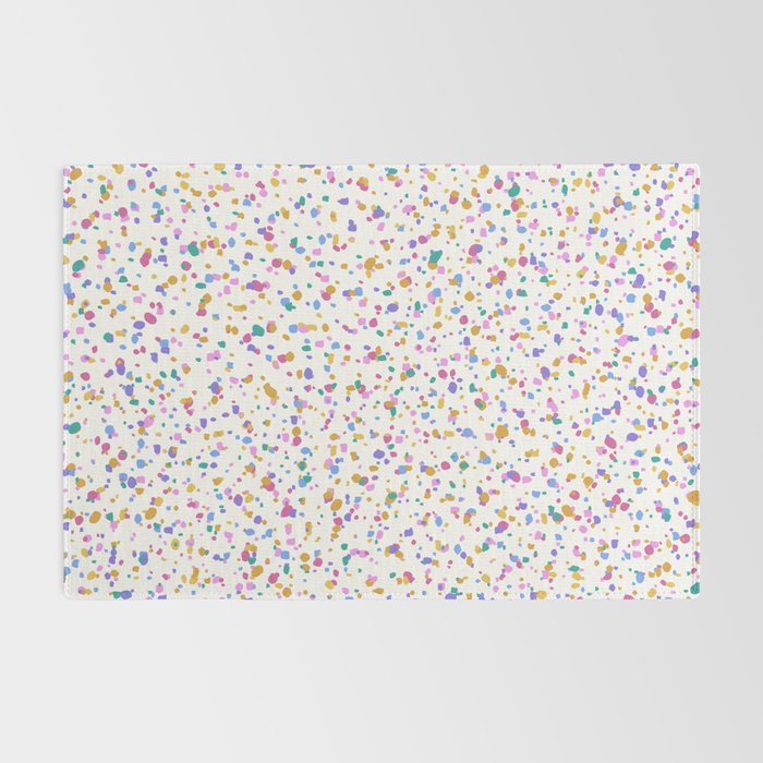 Festive Speckled Dot Pattern - Funfetti Rainbow Rug Gallery Image 2