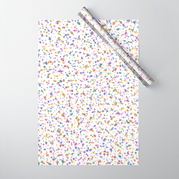 Festive Speckled Dot Pattern - Funfetti Rainbow Wrapping Paper Gallery Image 1