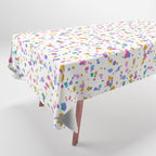 Festive Speckled Dot Pattern - Funfetti Rainbow Tablecloth Gallery Image 1