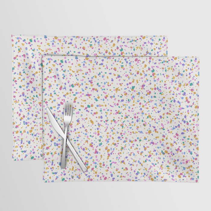 Festive Speckled Dot Pattern - Funfetti Rainbow Placemat Gallery Image 1