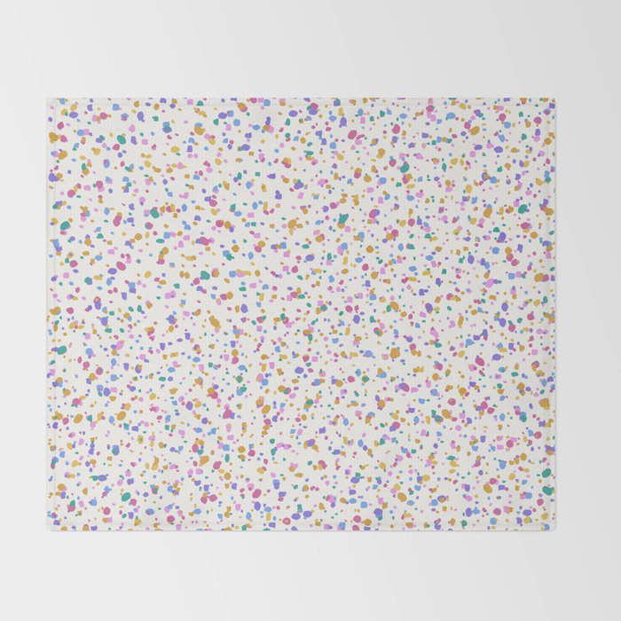 Festive Speckled Dot Pattern - Funfetti Rainbow Throw Blanket Gallery Image 2