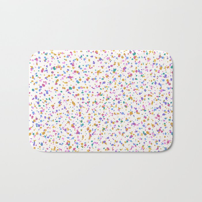Festive Speckled Dot Pattern - Funfetti Rainbow Bath Mat Gallery Image 1