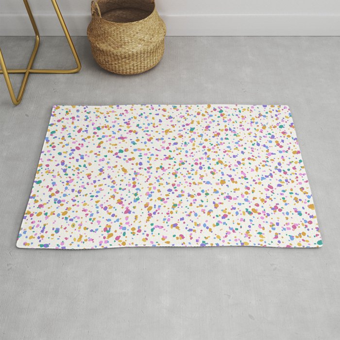 Festive Speckled Dot Pattern - Funfetti Rainbow Rug Gallery Image 1