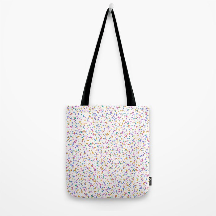 Festive Speckled Dot Pattern - Funfetti Rainbow Tote Bag Gallery Image 2