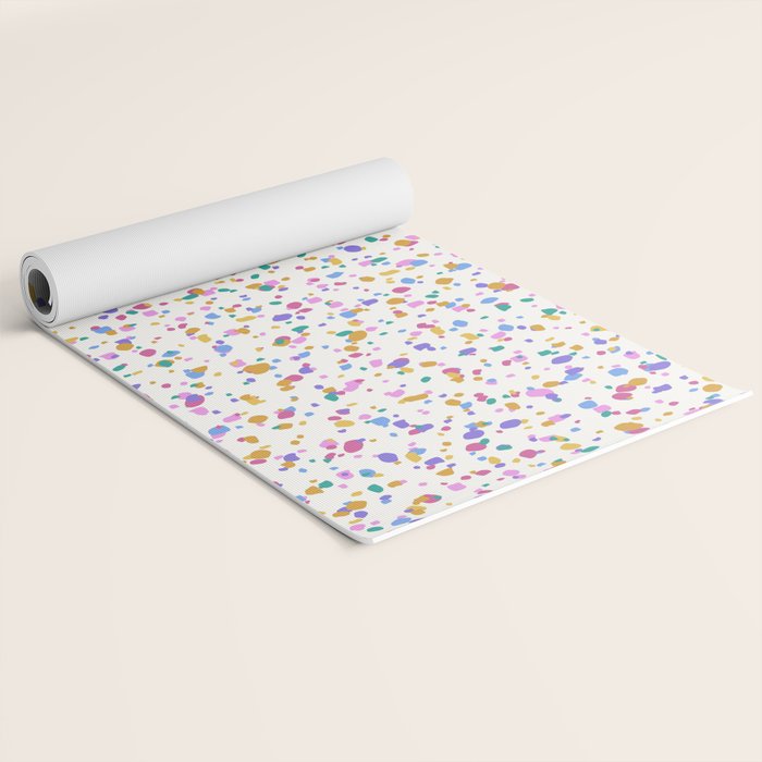 Festive Speckled Dot Pattern - Funfetti Rainbow Yoga Mat Gallery Image 2
