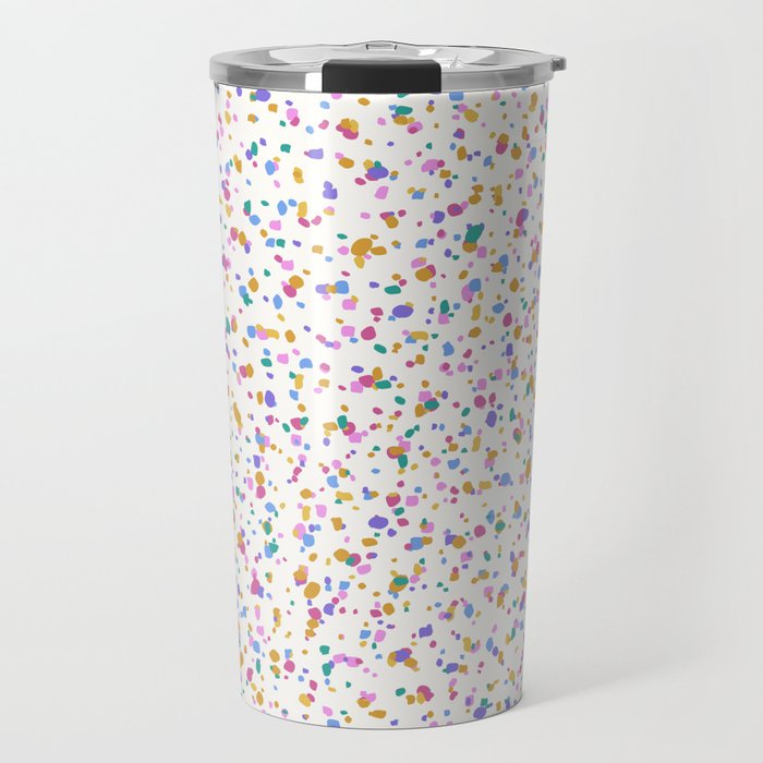 Festive Speckled Dot Pattern - Funfetti Rainbow Travel Mug Gallery Image 1