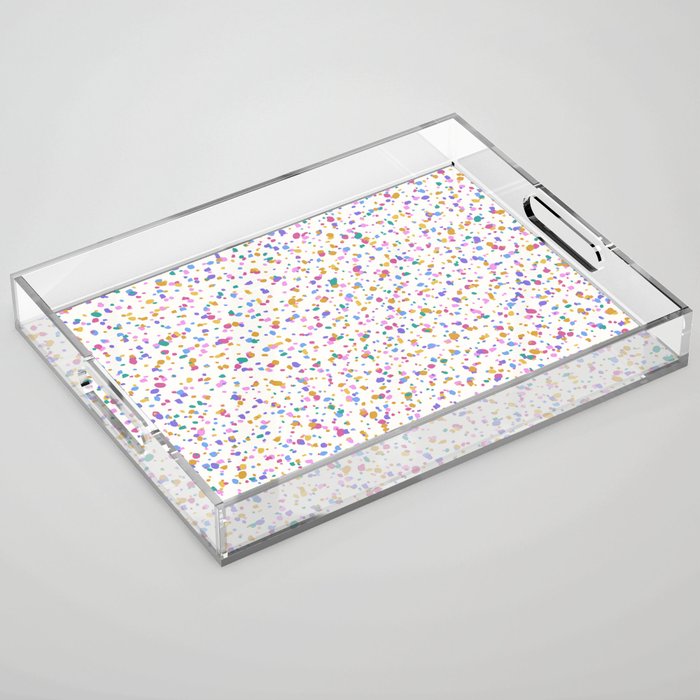 Festive Speckled Dot Pattern - Funfetti Rainbow Acrylic Tray Gallery Image 1