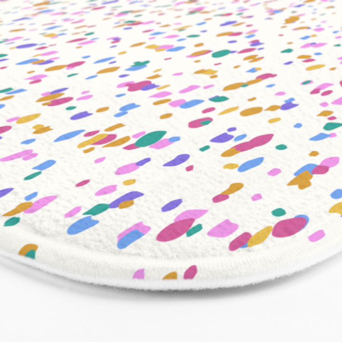Festive Speckled Dot Pattern - Funfetti Rainbow Bath Mat Gallery Image 3