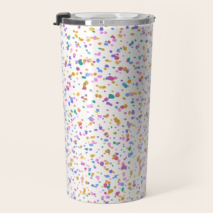 Festive Speckled Dot Pattern - Funfetti Rainbow Travel Mug Gallery Image 3