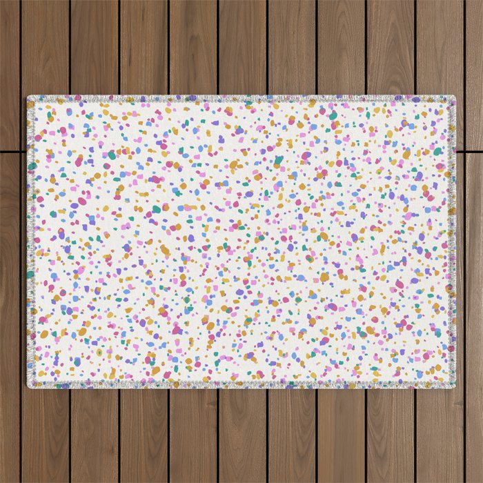Festive Speckled Dot Pattern - Funfetti Rainbow Outdoor Rug Gallery Image 1